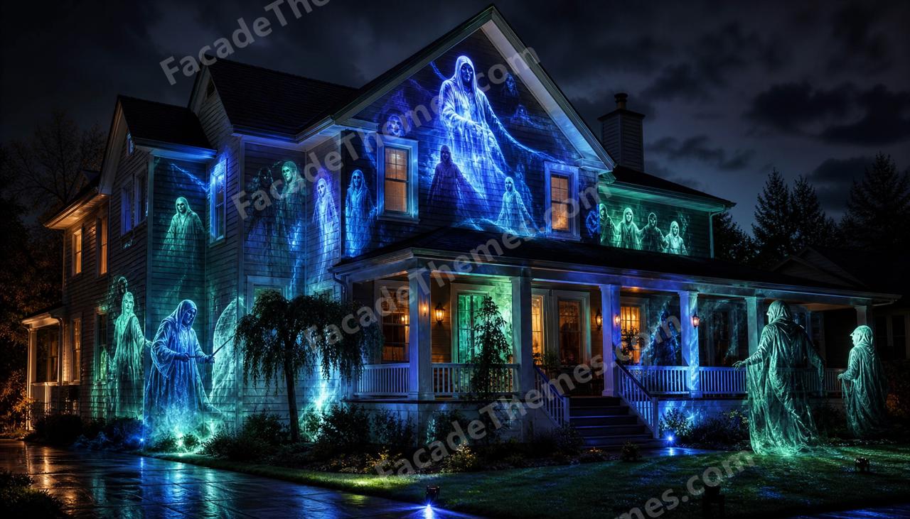 Ghastly Ghost Procession — AI concept art